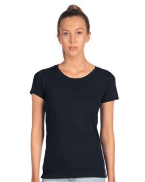 NEXT LEVEL LADIES' IDEAL TEE in Midnight Navy, worn by a model - customize with your own design at T-Mania Custom Apparels, Richmond VA