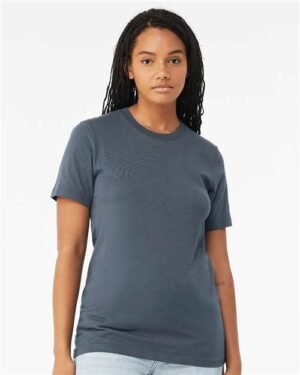 Bella Canvas Jersey Tee in Vintage Navy, worn by a model - customize with your own design at T-Mania Custom Apparels, Richmond VA